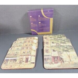 Set of 6 Pimpernel Paris French Cafe 4-Inch Coasters, New in Box